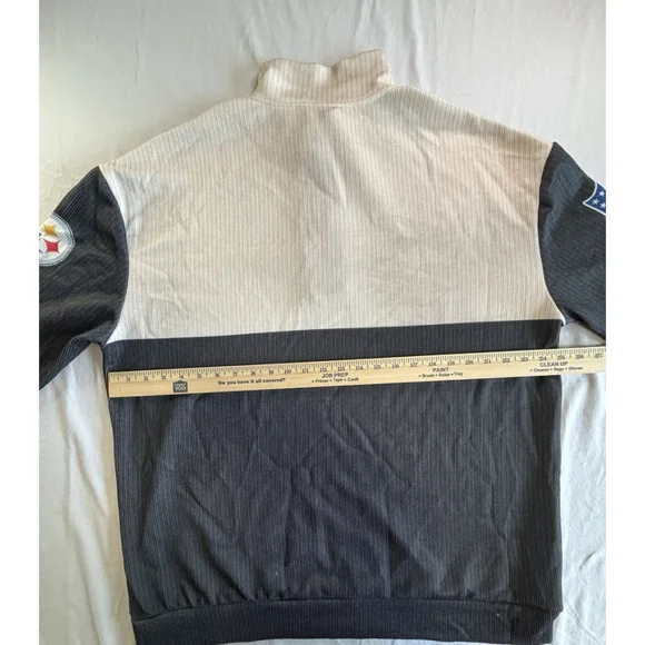 Vintage Pittsburgh Steelers Henley Pullover Sweatshirt XL Elbow Patch 90s
